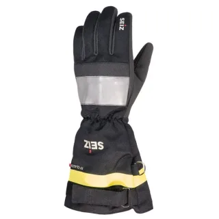Einsatzhandschuh | SEIZ | FIRE-FIGHTER CLASSIC | EN 659:2003 | Größe 6-13 | schwarz/silber | mit GORE-TEX Glove Insert | Reflexstreifen | atmungsaktiv
