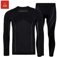 SNOCKS Thermounterhemd Thermounterwäsche mit Daumenloch für Herren (1-St) perfekt für Wintersportaktivitäten, atmungsaktiv und wärmeisolierend