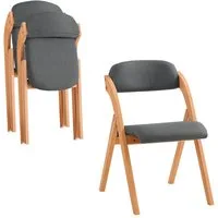 SoBuy Klappstuhl FST92, Esszimmerstuhl Gartenstuhl Klappbar, Küchenstuhl, Holzstuhl, Klappstuhl mit Rückenlehne, bis 120 kg Belastbar, für Balkon & Küche