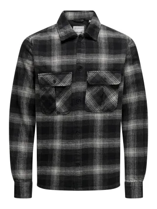 only & sons - Kariertes Hemd - Onscedric grau - Gr. - S