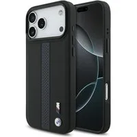 BMW Handyhülle MagSafe iPhone 17 Pro Max Kunstleder schwarz blau Logo Metall 6,9 Zoll, Kantenschutz