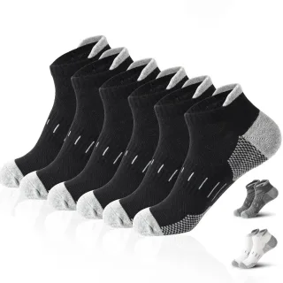 6 Pairs Mens Athletic Ankle Socks Running Cycling Sport Socks Moisture Wicking Cushion High Elastic Short Socks Comfy Br