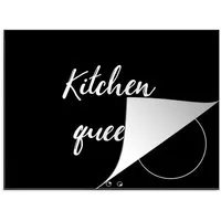 MuchoWow Herd-Abdeckplatte Zitate - Kitchen Queen - Frauen - Induktionskochfeld, Vinyl, (1 tlg), Ceranfeldabdeckung Küche, Herdabdeckplatte Einteilig, 60x52 cm