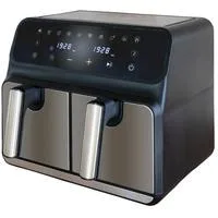 Heißluftfritteuse Doppelkammer Twin Zone schwarz/edelstahl, 1.700 Watt, 2 Körbe je 4 Liter