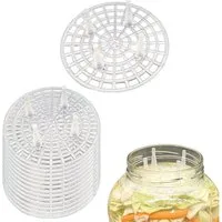 mikken Fermentationsdeckel Fermentiergitter Eintauchgitter Ø 10,5 cm passend für TO100 Gläser, (Spar-Set, 15-tlg), PVC-frei, Ø 10 cm, Öffnung 90-94 mm