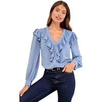 LIPSY Rüschenbluse Lipsy Gerüschte Bluse aus Noppengarn, Regular (1-tlg)