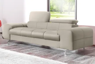 COTTA 2-Sitzer "Chef" Big-Sofa mit Kopfteilverstellung, edle Metallkufen