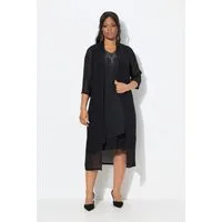 Ulla Popken Sommerjacke Chiffonjacke Schalkragen lange offene Form