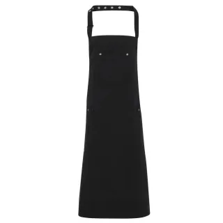 Premier Unisex Erwachsene Twill Chino Vollschürze (Schwarz)