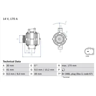 Bosch Lichtmaschine 170A BMW 1er E81 3er E90