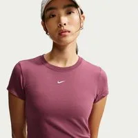 Nike Sportswear T-Shirt W NSW NK CHLL KNT MD CRP mit Rundhalsausschnitt, Kurzarm, aus Jersey, lockerer Schnitt