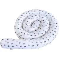 Loolay Nestchenschlange Herzchen GRAU Baumwolle Multifunktion Bettschlange Stoffschlange, (Bettumrandung Krabbeldecke Babybett Umrandung Schlange Bett Kopfschutz, Zierkissen Bettrolle Dekokissen Zugluftstopper - Super GESCHENK), LOOLAY® - 100% Europä