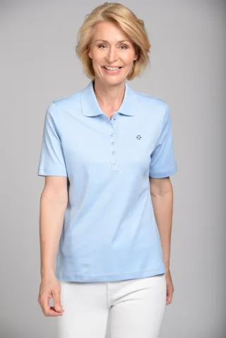 CLARINA - NOS Polo-Shirt, 1/2 Arm, uni 612 bleu - Gr. - 42