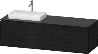 Duravit L-Cube Konsolenwaschtischunterbau wandhängend Eiche Schwarz Matt 1620x550x482 mm - LC4871L16 LC4871L16160000