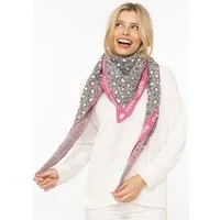 Zwillingsherz Modetuch Dreieckstuch BW "Leo & Good, Leo mit pinker Kante und guten Vibes