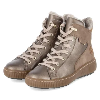Rieker Schnürstiefeletten  Bronze - Gr. 36 -  Textil