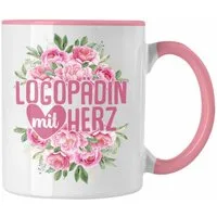 Trendation Tasse Trendation - Logopädin Mit Herz Tasse Geschenk Logopädie Logopäde