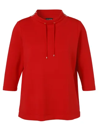 VIA APPIA DUE - Sweatshirt Kragen 3/4 Arm rot - Gr. - 52
