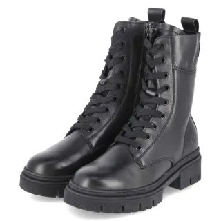 Tamaris Schnürboots - Gr. 36 - Schwarz - Leder und Synthetik