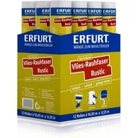 ERFURT Vliestapete Rauhfaser RUSTIC, 10,05 m x 0,53 m - 12 Rollen