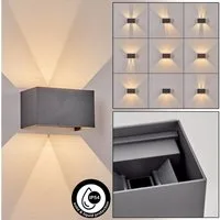 hofstein Außen-Wandleuchte Wandlampe aus Metall in Anthrazit, LED fest integriert, 3000 Kelvin, Wandleuchte Up&Down Effekt, Außenleuchte, LED 12 Watt, 700 Lumen, IP54