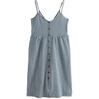Next Midikleid Durchgeknöpftes Midikleid aus Jersey, Kurzgröße (1-tlg)