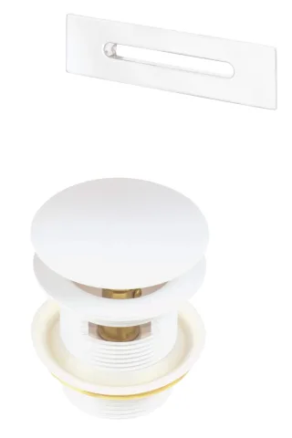 Neuesbad Badewanne KIT, Weiß, CLICK CLACK mit Rechteckig Überlauf NB1DEKYYA10B1