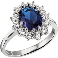 Firetti Fingerring Schmuck Geschenk Silber 925 Damenring Lady D Diana Royal, mit Zirkonia (synth), Glasstein