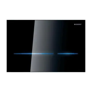 Geberit WC-Steuerung 116090SG6 Netzbetrieb, 2-Mengen-Spülung, schwarz/Glas verspiegelt