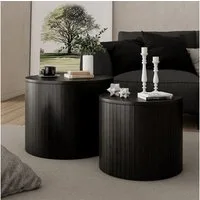 Vicco Couchtisch Tavilo, Eiche/Schwarz, 48 x 48 cm 2 Teile (2-St)