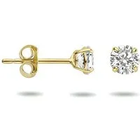 NICEANDnoble Paar Ohrstecker 375er Gelbgold Ohrstecker 9 Karat Zirkonia