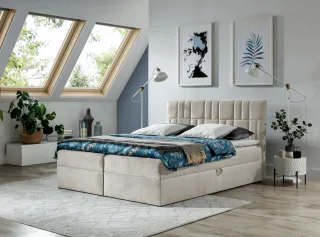 Boxspringbett Schlafzimmerbett CORTEZ 180x200cm Beige