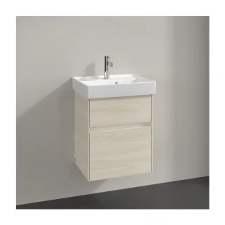 Villeroy und Boch Collaro Waschtischunterschrank C006B0AA 46x54,6x37,4cm, Waschbecken mittig, LED-Beleuchtung, white oak