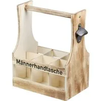 KESPER® Flaschenträger Männerhandtasche, geflammt, Sperrholz, FSC (1-St), mit Flaschenöffner