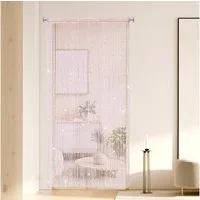 FELIXLEO Türvorhang Tür-Fadenvorhang Aufhängen Pailletten-Dekor Boho 100 x 200 cm Rosa