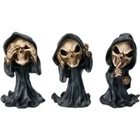Figuren Shop GmbH Dekofigur Sensenmann Figuren - Reaper nichts Böses - Gothic Fantasy Dekofigur