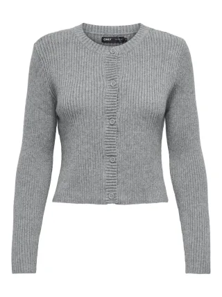 ONLY - -ONLKATIA LIFE LS BUTTON CARDI KNT NOOS ultimate grey - Gr. - XS