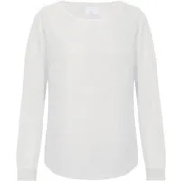 GREIFF Langarmbluse Greiff CHIFFON Damen Chiffon-Bluse Langarm Rundhals Regular Weiß