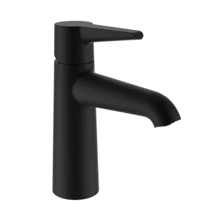 LAUFEN Waschtischarmatur PURE Festauslauf Ausladung 110mm ohne Ablaufventil PVD Titanschwarz matt HF901702428000
