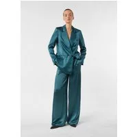 comma Chinos Hose Wide-Leg-Hose aus Crinkle-Satin