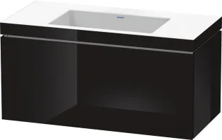 Duravit L-Cube c-bonded Set wandhängend Schwarz Hochglanz 1000x480x500 mm - LC6918N4040 LC6918N4040