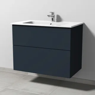 Sanipa 3way Waschtischunterbau zu Duravit ME by Starck Waschtisch mit 2 Auszügen, Marine-Matt SP7251R