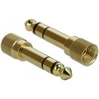 Adapter 6,35mm Stecker > 3,5mm 3Pin Buchse, schraubbar gold