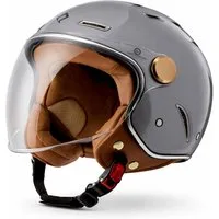 Burnout Motorradhelm Jethelm Retro Look, Sonnenvisier Klarsichtvisier, ECE 22.12