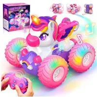 Wootoy RC-Auto Spielzeug-Auto Einhorn Ferngesteuertes Stuntauto mit 360°-Rotation (Integrierte LED-Lichteffekte sorgen, 1-tlg., 4-Rad-Antrieb für spektakuläre Stunts und hohe Wendigkeit), für den Innen- und Außenbereich auf verschiedenen Untergründen