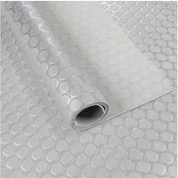 ANRO Vinylboden DIONIS PVC-Bodenbelag Noppen 1,5 mm wasserabweisend Privat/Gewerbe, Feuchtigkeitsbarriere, feine Optik, langlebig, Einzelstück, eine Rolle Bodenbelag, Isolierend und wasserbeständig Größe: 100x100cm Coins Silber