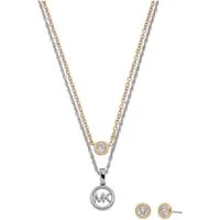 MICHAEL KORS Charm-Ketten-Set Schmuckset – Halskette & Ohrringe Two Colour