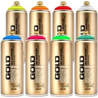 Montana Cans Sprühlack Sprühlack, Montana GOLD, Fluoreszierend, 400ml, 8 Farben Set