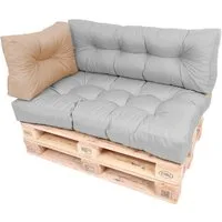 TexDeko Palettenkissen TexDeko Garden Seitenkissen (NUR Seitenkissen) wasserabweisend, Premium-Qualität, gesteppt (60x40x20/10cm)