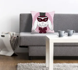 queence Dekokissen "Bunny Holmes" mit einem Detektiv Hasen